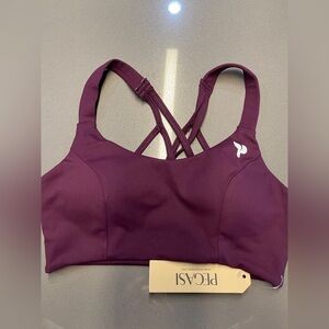 New! Purple Burgundy Strappy Sports Bra